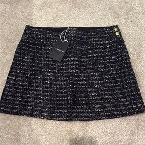 NWT J. Crew Collection blue sparkly tweed pleated mini skirt
